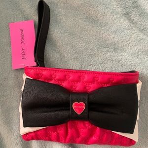 Betsy Johnson Wristlet LG Bow Fushia